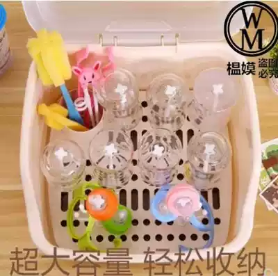Bottle washing brush set storage box Baby large drain box Bottle holder for large-capacity baby hanging bottle