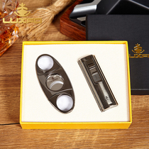 LUXFO Langyou cigar cutter lighter set cigar cutter smoke cutter special igniter Cuban snow plus tool