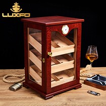 LUXFO Langyou Cuban humidor humidor cedar solid wood cigarette case creative personality trendy display cabinet LF1012