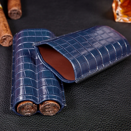 Портативный кожаный чехол, ножницы, комплект, портсигар, из натуральной кожи, крокодиловый принт, 3 шт