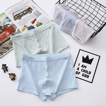 Underwear Mens Four Corners Pure Cotton Adolescent Development Opening High School Students Antibacterial Big Code All-cotton Crotch Large Child Flat Corner