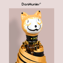 DanMunier cat cat umbrella clown emperor sunny rain dual-use girl high-value small folding umbrella ins wind student