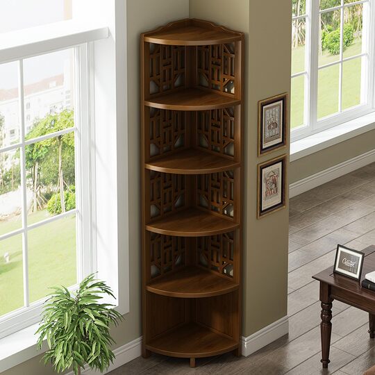 German Light Luxury Storage Rack Bookshelf Living Room Corner Cabinet Wall Corner Cabinet Dining Room Cabinet Sofa Triangle Cabinet Side Cabinet Tea Cabinet
