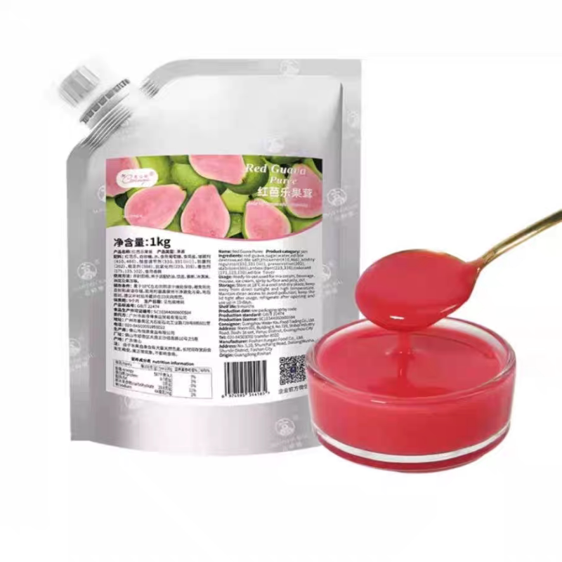 Master Gao Red Guava Fruit 1kg Puree Guava Drink Ice Cream Cake Mousse Cream Baking Ingredients