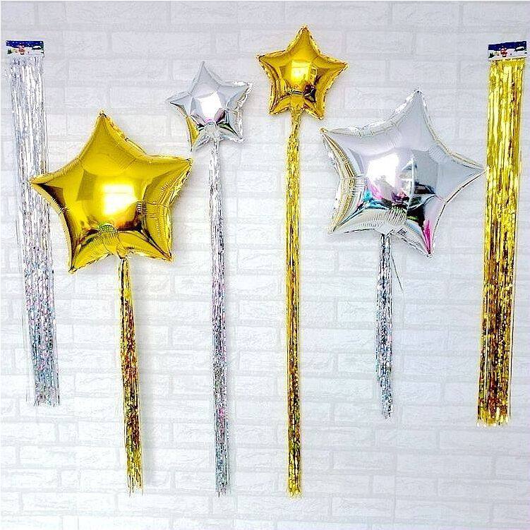 Good fruit laser balloon rain silk Tied balloon tassel rain silk curtain Wedding wedding celebration Party scene decoration door