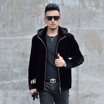 New mink leather Grand coat mens mink American mink jacket Male Fashion Ferret Fur Fur Coats Male Coat Mink Leather Male