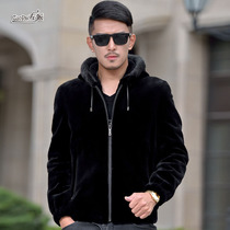 New mink leather Grand coat mens entire mink cap American mink fur fur coats male fur coat mens mink mens coat