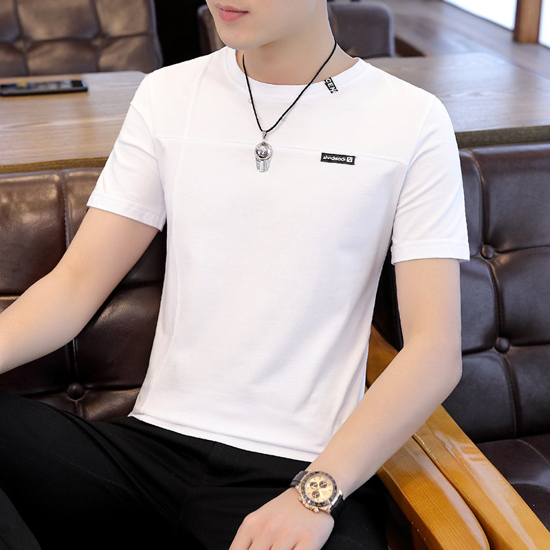 Men's short-sleeved T-shirt 2020 new trend pure cotton ice silk fabric men's summer clothes tide brand half-sleeved T-shirt