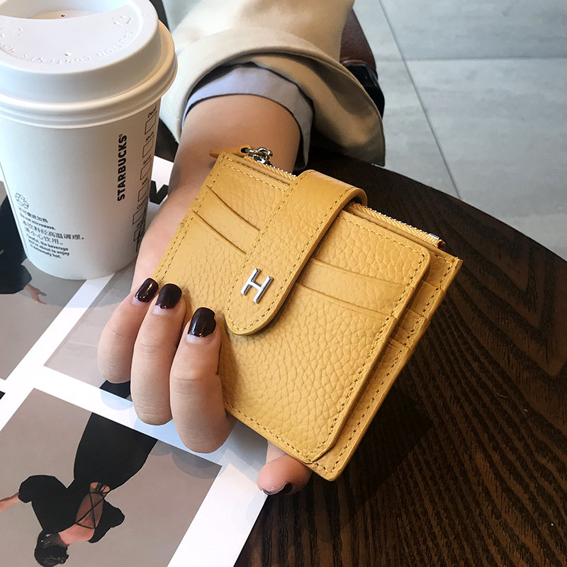 Card bag female 2022 new exquisite high-end leather coin purse all-in-one small ultra-thin mini large-capacity net red