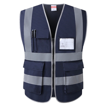 Jian Reflective Clothing Safety Vest Vest Cycling Construction Leader Clothes Jacket Meituan Navy Blue Custom Printing