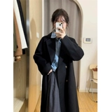 Шерстяное демисезонное шерстяное пальто, демисезонная длинная куртка, подходит для подростков, средней длины