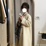 Шерстяное демисезонное шерстяное пальто, демисезонная длинная куртка, подходит для подростков, средней длины