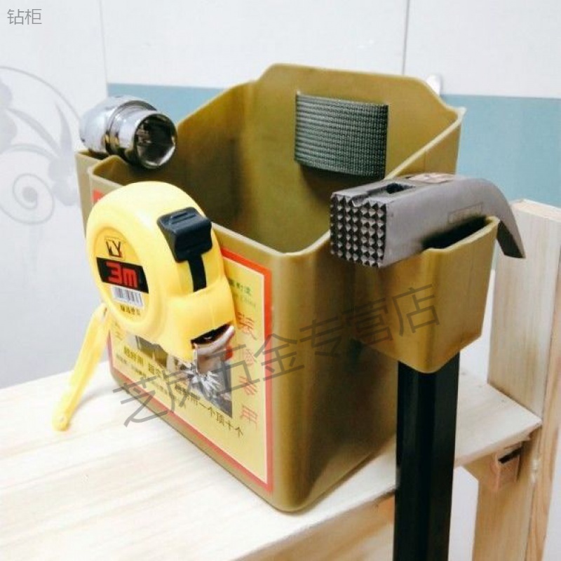 Woodworking tool box thickened electrician double grid nail barrel decoration repair multi-functional belt bag cooked glue storage box belt bag