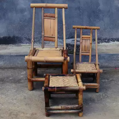 Bamboo chair back chair home small bamboo chair woven leisure bamboo stool balcony old tea restaurant custom bamboo stool