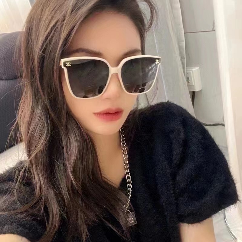 Hong Kong I.Tgreg New Style Sunglasses for Women, Uv Protection, Fashionable, High-End, Small Chanel-Style Large Frame, Face-Slimming Sunglasses
