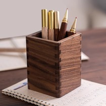 Muyan office wooden pen barrel with engraving custom graduation gift commemorative desktop storage box black walnut pen barrel