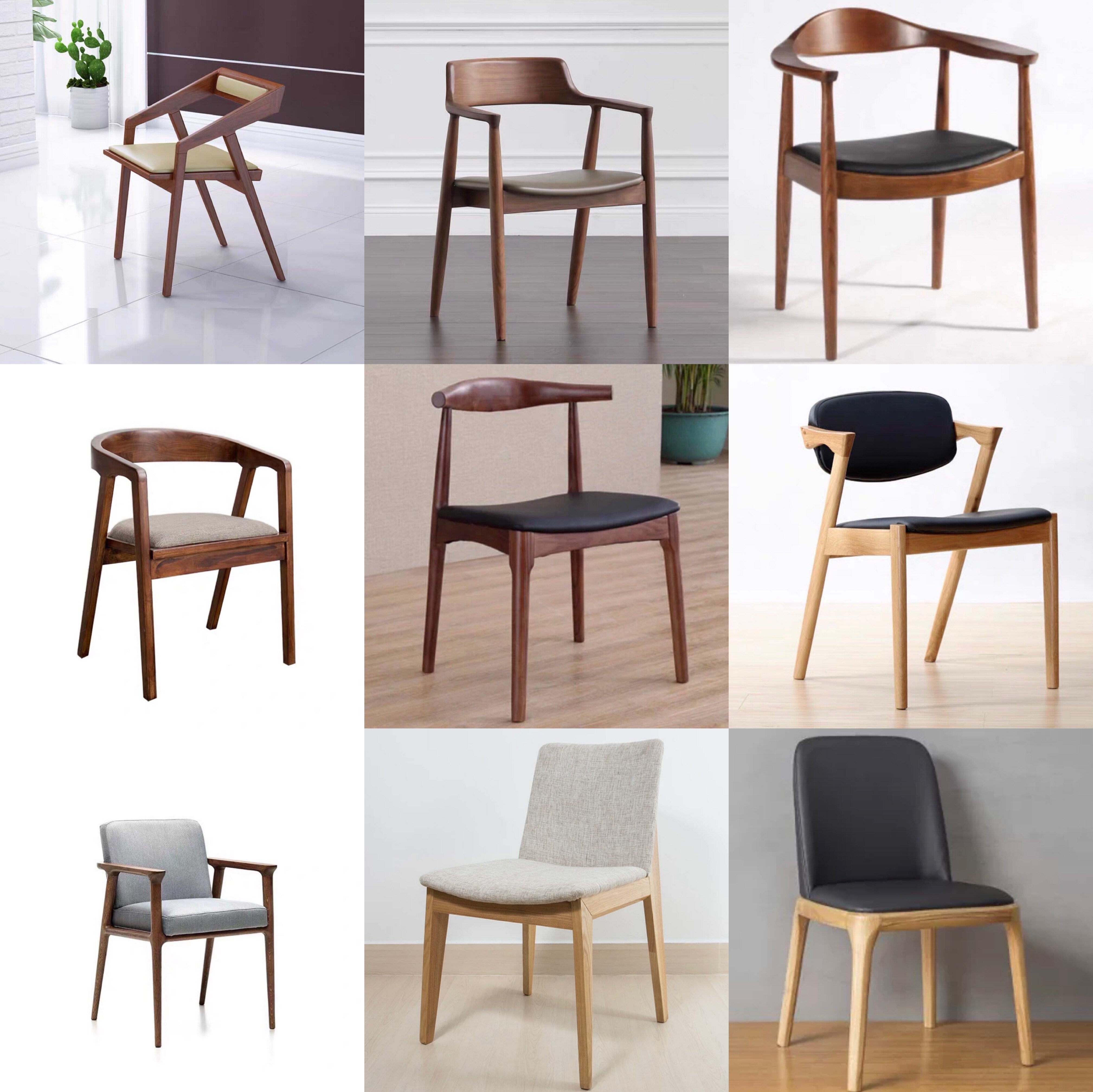 Nordic Solid Wood Leaning Back Chair Light Lavish Chair Home Dining Chair Modern Minimalist Office Chair Casual Coffee Chair