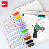 Deli whiteboard office pen Graffiti watercolor pen Environmental protection color water-based pen 12-color set