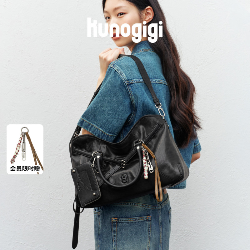 Kunogigi/Gulangjiji Baseball Retro Tote Bag Large Vegetable-Tanned New Shoulder Crossbody Women's Bag