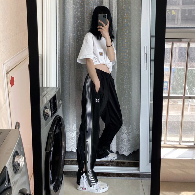 Butterfly breasted pants women Summer thin hiphop High Street ins Tide brand loose straight casual sweatpants men