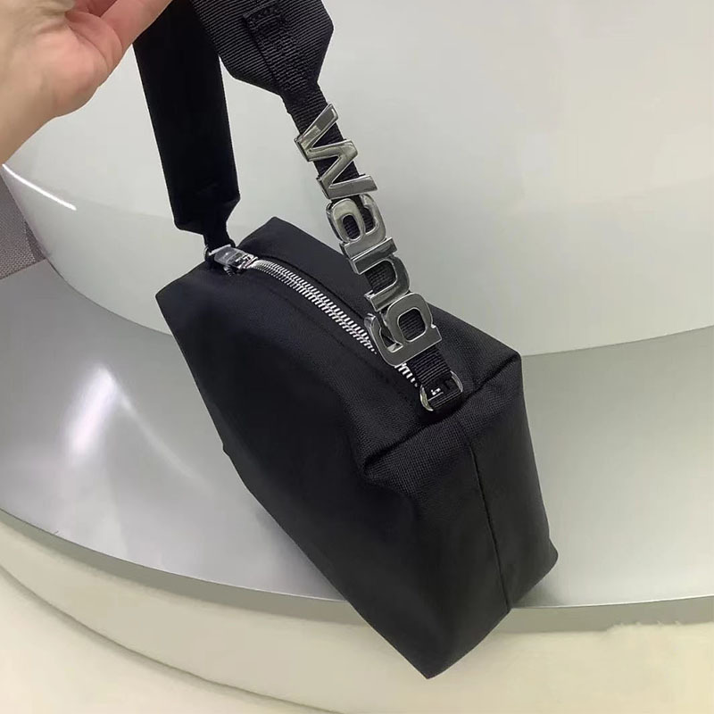 Shandawang Satin Evening Bag 2026 New Nylon Canvas Handbag with Letter Crystal Logo Underarm Bag for Women