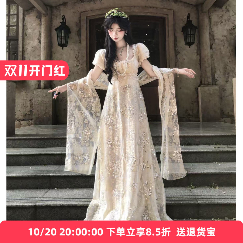 Heavy-Duty French Vintage Court-Style Beaded Imperial Dress Lolita Dress Daily Evening Dress Birthday Coming-Of-Age Dress
