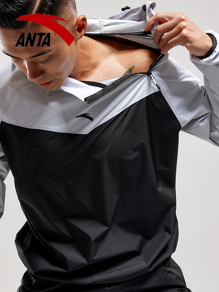 Anta sweat suit sportswear men's 2021 spring new gym training running suit official website flagship sweat suit
