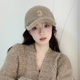 Mqvq Lamb Wool Baseball Cap for Women, Winter New Letter Design, Versatile, Face-Slimming, Thickened Deep Crown, Large Head Circumference