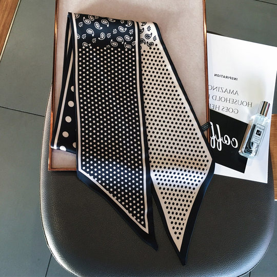 Mqvq Silk Scarf, Small Long Strip, Women's Spring and Autumn Narrow Scarf, Elegant Headband, Suitable for Pairing with Suits and Shirts, Spring and Autumn Small Neck Scarf