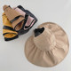 Black plastic sun hat for women in summer foldable uv anti-UV large brim sun hat empty top sun hat