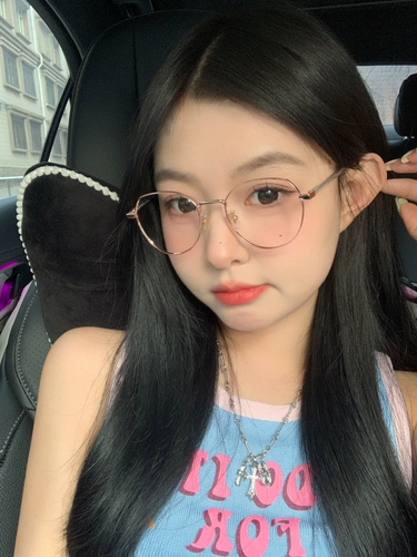 Корейская версия модных женских очков для близорукости, может быть оснащена золотой проволокой для закрытия лица, небольшая круглая оправа, однотонный цвет, меняющая цвет оправа для глаз, плоский светильник.