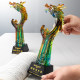High-End Crystal Glass Trophy and Medal, New Model for the Year of the Dragon, Dragon Pillar Head, Colorful Ancient-Style Bank Insurance High-End Trophy