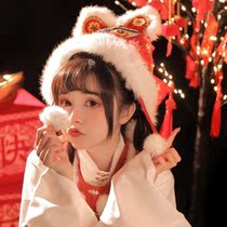 Tiger hat real rabbit hair adult children Hanfu with new net red tiger hat cute winter Chinese style hat