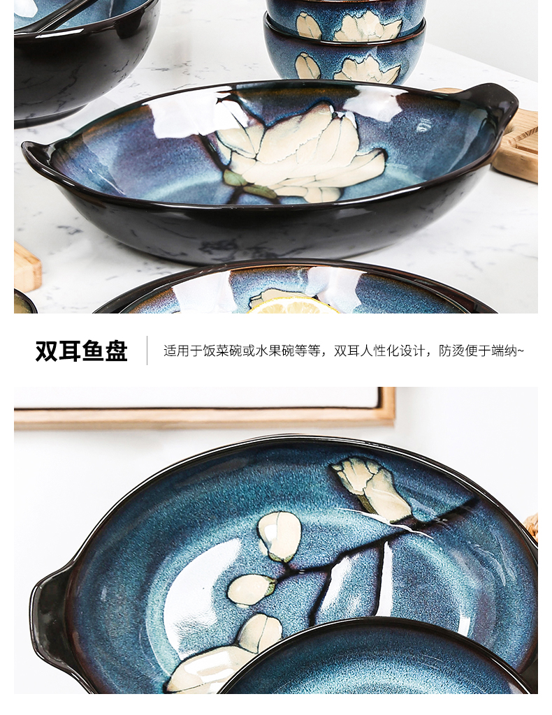 Yuquan xin LAN new rice bowls with a single large soup bowl rainbow such use ceramic tableware Korean dish dish dish soup plate