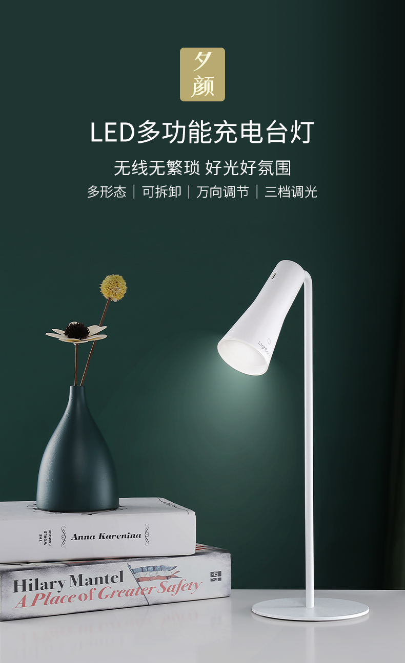 Lightera 万向调节智能磁吸式led台灯 充插两用 图1