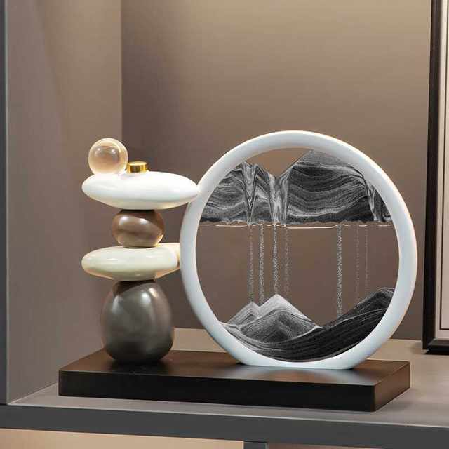 Light Luxury Ornaments, Time-Keeping Quicksand Painting Ornaments, Home Furnishings, Entrance Hall, Living Room, Tv Cabinet, Wine Cabinet, Soft Decorations