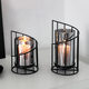 Light Luxury Ornaments, Simple and Modern European-Style Black Iron Candle Holder, Romantic Atmosphere in the Restaurant, Candlelight Dinner Decoration