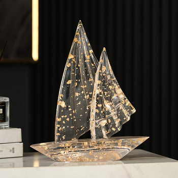 Light Luxury Ornaments, Artistic Sailboat-Shaped Living Room, Study, Office, Wine Cabinet Decoration, Resin Ornaments, Soft Decorations