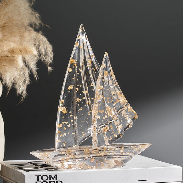 Light Luxury Ornaments, Artistic Sailboat-Shaped Living Room, Study, Office, Wine Cabinet Decoration, Resin Ornaments, Soft Decorations