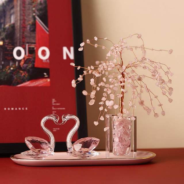 Light Luxury Ornaments, Crystal Swan Crafts Ornaments, Wedding Souvenirs, Gifts for Couples and Best Friends, Decorative Ornaments and Gifts