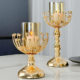 Light Luxury Ornaments, High-End European-Style Golden Glass Aromatherapy Candle Holder, High-End Living Room Dining Table Romantic Candle Ornaments