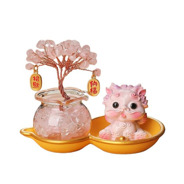 Light Luxury Ornaments: Crystal Money Tree, Wealth-Attracting Pixiu, Gourd Base Small Ornament, Exquisite and Auspicious, High-End Appearance at a Glance