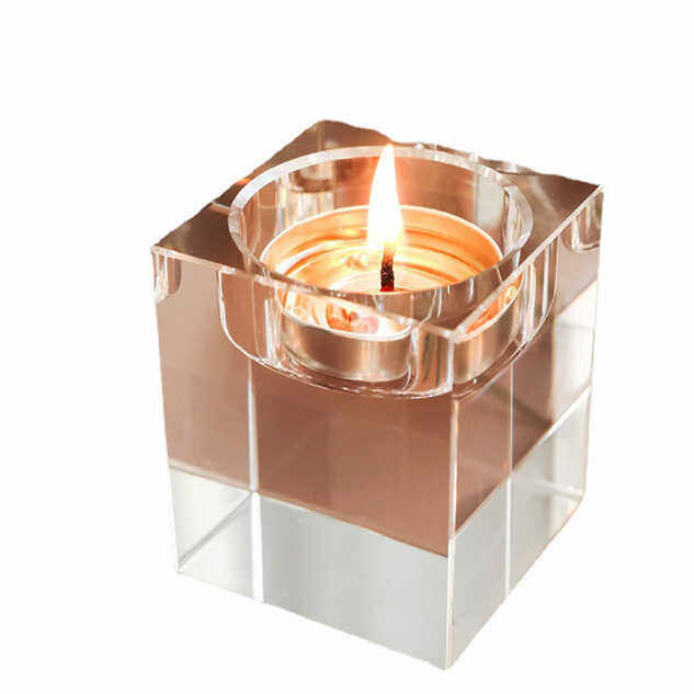 Crystal Glass Candlestick Ornaments, Romantic Candle Cups, European Style Creative Simple Modern Home Decorations