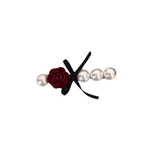 French retro pearl rose hairpin side bangs one-word clip for women with broken hair on the back of the head duckbill clip hairpin