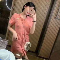 French pink dress 2020 new summer design sense niche temperament little Fragrance Celebrity dress female summer