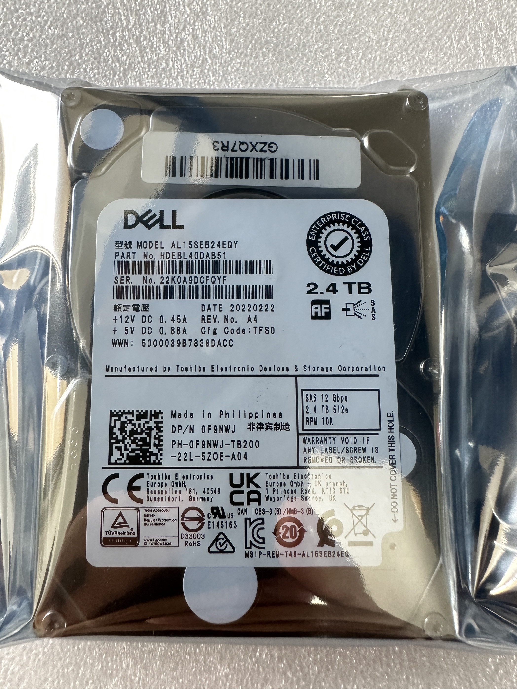 dell 10k 12g 2.5 戴尔DELL 0F9NWJ 2.4T SAS 10K 2.5寸硬盘:企业级性能新标杆,速度与容量的完美融合!🚀-其它配件-淘宝好物网