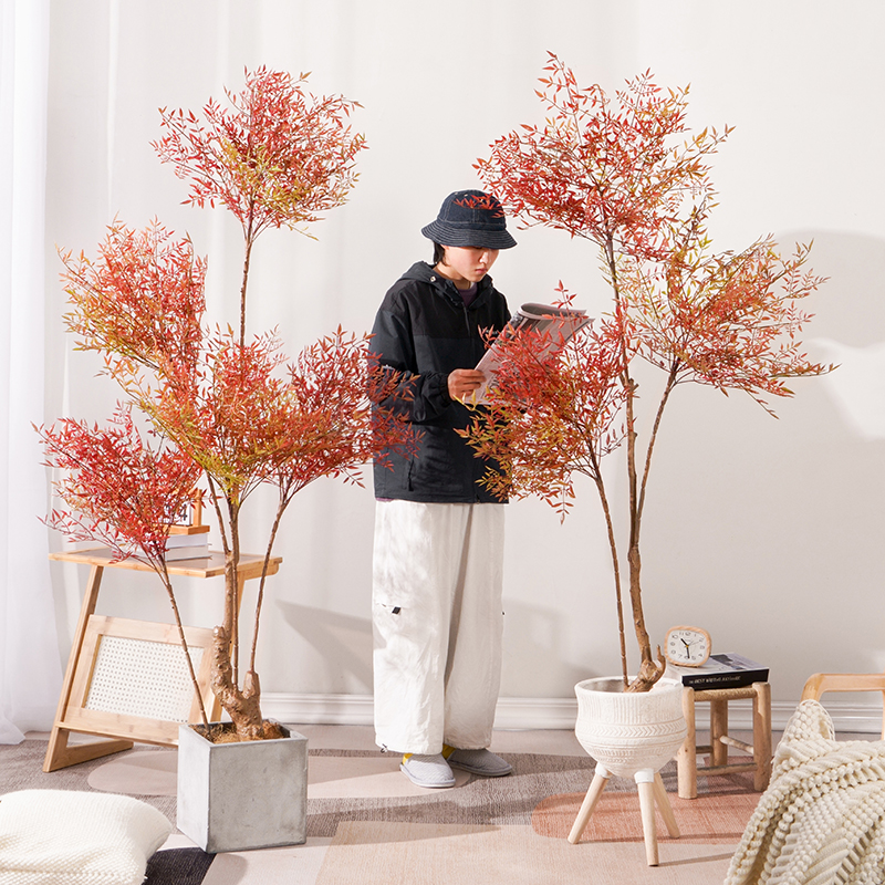 Nordic ins wind simulation Nantian bamboo plant large potted indoor living room floor-to-ceiling fake green plant decoration tree