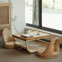  Japanese-style bay window small coffee table Simple small apartment balcony Kang table Tatami small table Bedroom sitting floor rattan low table