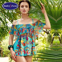 Anlifang Silk Scarf Printed Series Inserts split cover Arms Swimsuit ES0896 Special Cabinet