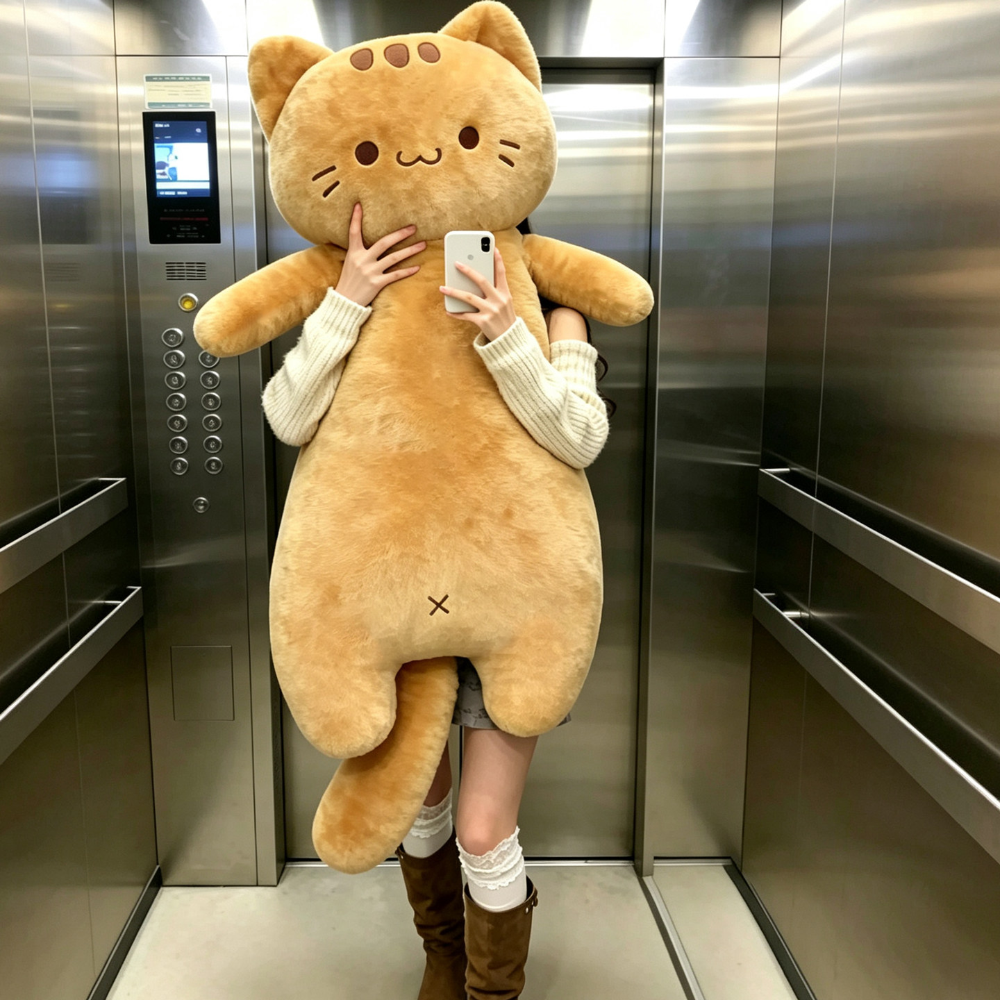 大黄猫玩偶猫咪毛绒玩具长条抱枕睡觉娃娃公仔生日礼物女生情人节